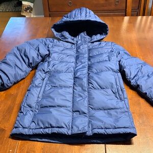 Athleta Kids Blue Hooded Puffer Jacket